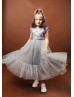 Cap Sleeve Lace Tulle Flower Girl Dress